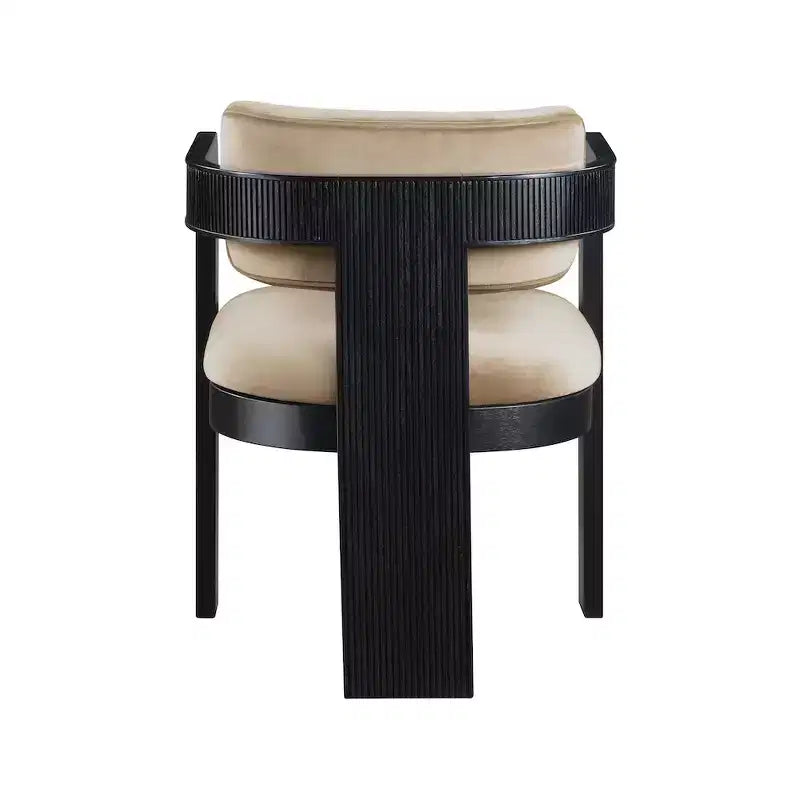 Chaise de salle à manger en velours, pieds noirs, lot de 2