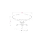 Ensemble de salle à manger rond noir avec chaises en lin beige, 4 places, 5 pièces