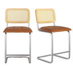 Tabouret de bar marron sans accoudoirs, lot de 2