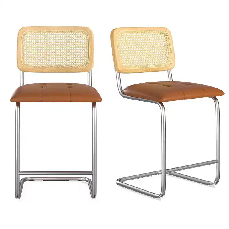Tabouret de bar marron sans accoudoirs, lot de 2