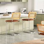 Tabouret de bar marron sans accoudoirs, lot de 2