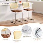 Tabouret de bar marron sans accoudoirs, lot de 2
