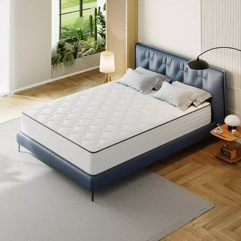 Matelas hybride blanc à ressorts ensachés et mousse à mémoire de forme, fermeté moyenne, 1–2 personnes