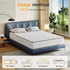Matelas hybride blanc à ressorts ensachés et mousse à mémoire de forme, fermeté moyenne, 1–2 personnes