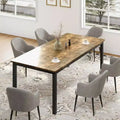 71 Rectangle Dining Table with Metal Legs, Seats 6-8, Waterproof Surface, Round Corners, Multifunctional Kitchen & Office Desk