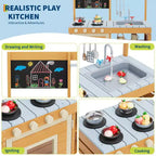 Cuisine de boue d'extérieur en bois naturel, 1 enfant, 3-8 ans