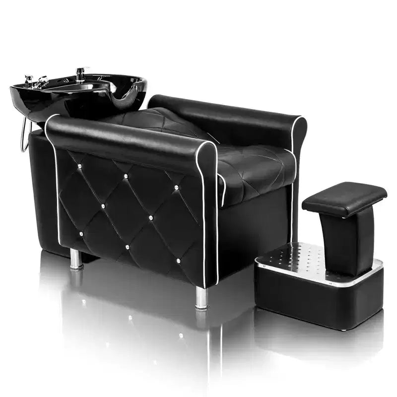 Karl Home Salon Shampoo Bowl and Chair Backwash Unit with Large Porcelain Bowl