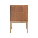 Chaise de salle à manger avec accoudoirs en similicuir (noir/cognac/crème), lot de 2