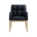 Chaise de salle à manger avec accoudoirs en similicuir (noir/cognac/crème), lot de 2