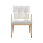 Chaise de salle à manger avec accoudoirs en similicuir (noir/cognac/crème), lot de 2