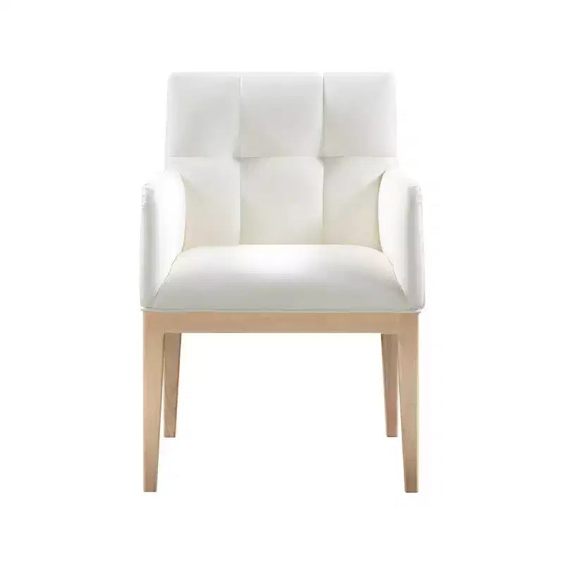 Chaise de salle à manger avec accoudoirs en similicuir (noir/cognac/crème), lot de 2