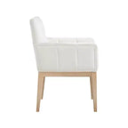 Chaise de salle à manger avec accoudoirs en similicuir (noir/cognac/crème), lot de 2