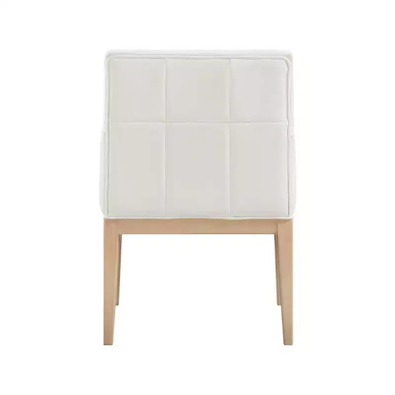 Chaise de salle à manger avec accoudoirs en similicuir (noir/cognac/crème), lot de 2