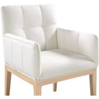Chaise de salle à manger avec accoudoirs en similicuir (noir/cognac/crème), lot de 2