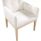 Chaise de salle à manger avec accoudoirs en similicuir (noir/cognac/crème), lot de 2