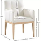 Chaise de salle à manger avec accoudoirs en similicuir (noir/cognac/crème), lot de 2