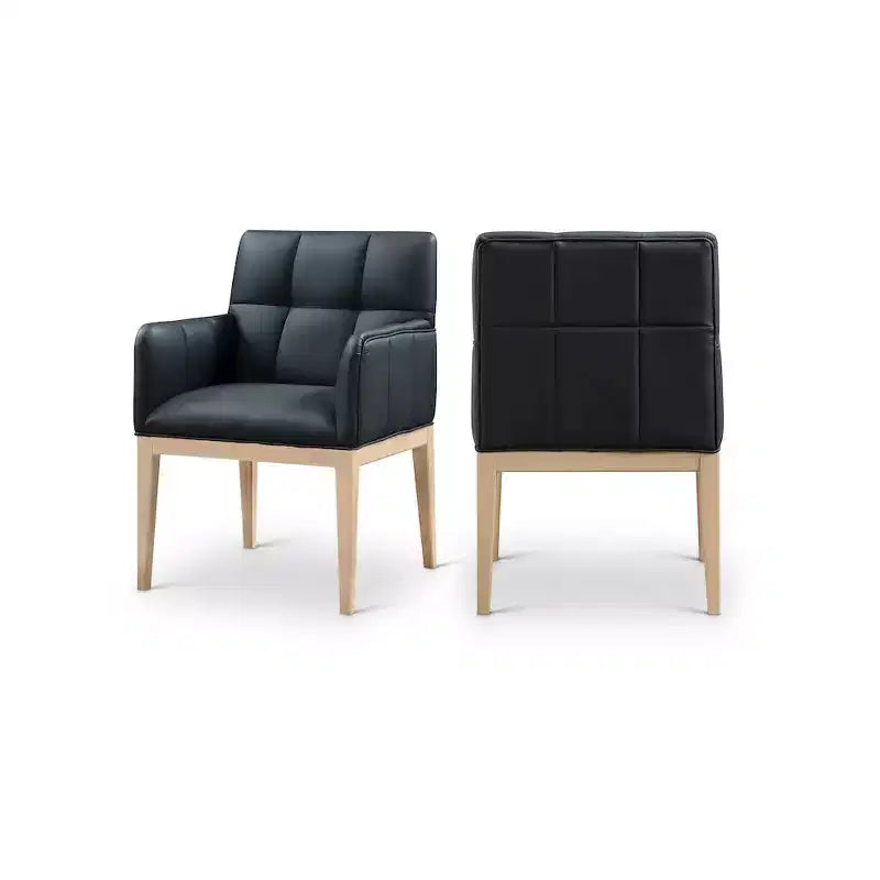 Meridian Furniture,Adrian Vegan Leather Dining Arm Chair, Set of 2