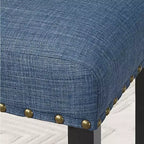 Chaise de salle à manger en tissu avec clous décoratifs, beige/bleu/gris/violet/rouge, ensemble de 2