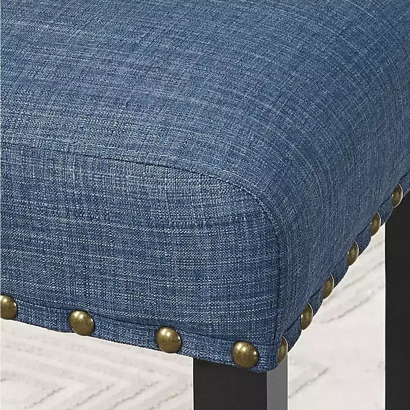 Chaise de salle à manger en tissu avec clous décoratifs, beige/bleu/gris/violet/rouge, ensemble de 2