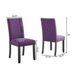 Chaise de salle à manger en tissu avec clous décoratifs, beige/bleu/gris/violet/rouge, ensemble de 2
