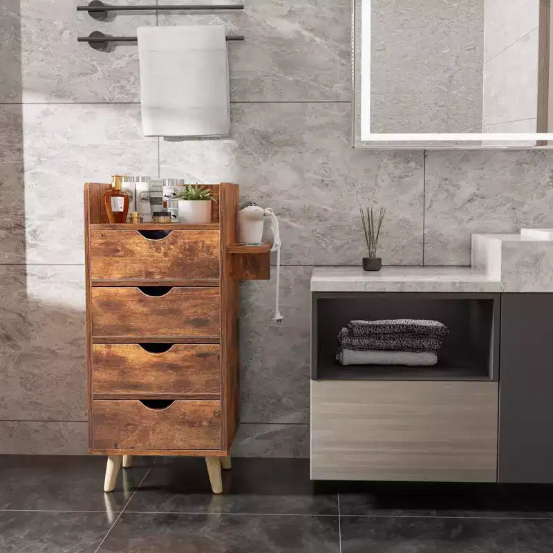 Station de coiffure noire 4 tiroirs à 4 couches avec 2 supports pour sèche-cheveux, mono-utilisateur