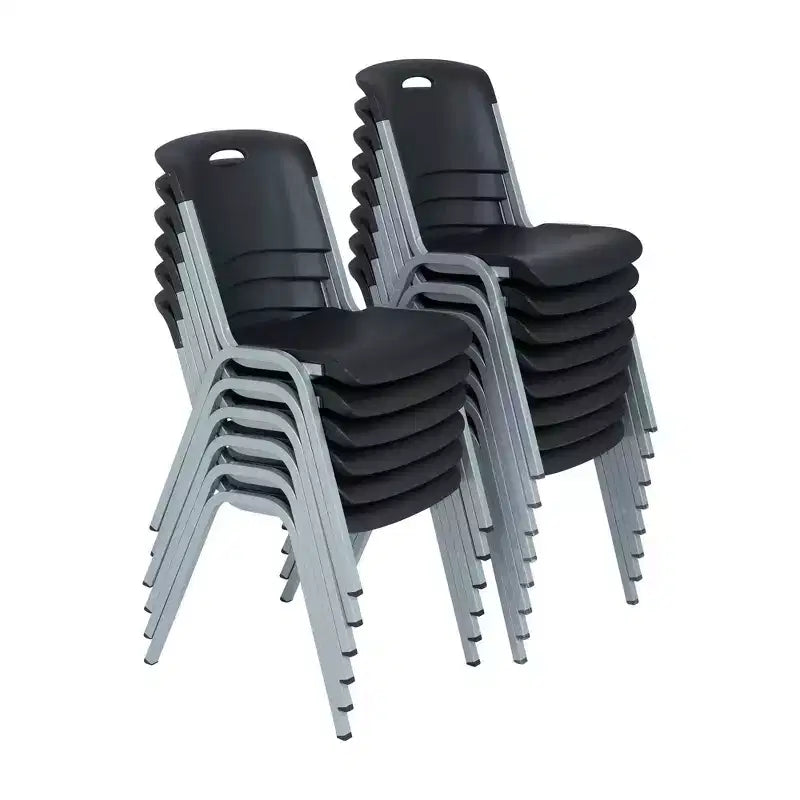 Lifetime Commercial Grade Stacking Chair, 14-Pack, Black (80569)