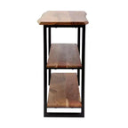 Console en bois d'acacia noir et marron et fer, 1 pièce