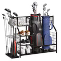 Golf Bag Organizer,Sports Equipment Organizer, Sports Organizer for Garage,Golf Bag Stand for Garage with Baskets,Hooks