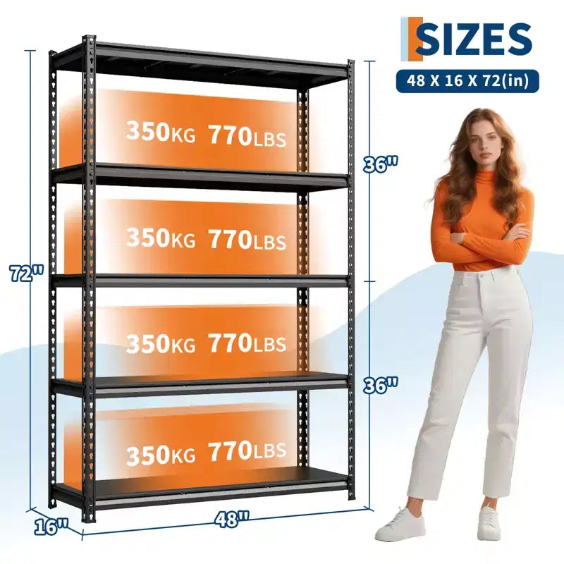 Étagère de rangement simple couche en acier, argent, montage par 1 personne, capacité 350 kg