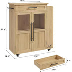 Desserte de cuisine roulante en bois avec armoire et étagère à épices, 1 personne
