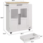 Desserte de cuisine roulante en bois avec armoire et étagère à épices, 1 personne