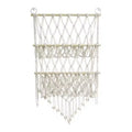 Stuffed Animal Storage Hammock Toy Hammock Net 2-layer Wood Plush Toys Holder Hanging Toy Organizer Wall Hanging Mesh Net for Nursery Play Room