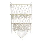 Stuffed Animal Storage Hammock Toy Hammock Net 2-layer Wood Plush Toys Holder Hanging Toy Organizer Wall Hanging Mesh Net for Nursery Play Room