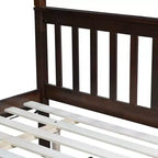 Lit superposé simple sur double avec lit gigogne et échelle réversible – Espresso / Gris / Blanc, 3 couchages