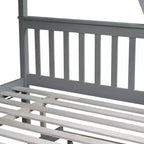 Lit superposé simple sur double avec lit gigogne et échelle réversible – Espresso / Gris / Blanc, 3 couchages