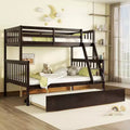 Whisen Twin Over Full Bunk Bed with Trundle & Convertible Ladder