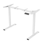 Bureau Debout Électrique, Cadre Gris/Blanc + Plateau Érable, Monoposte, 122x61 cm