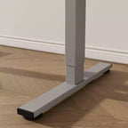 Bureau Debout Électrique, Cadre Gris/Blanc + Plateau Érable, Monoposte, 122x61 cm