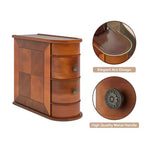 Table d'appoint haute en bois brun avec 2 tiroirs coulissants, simple