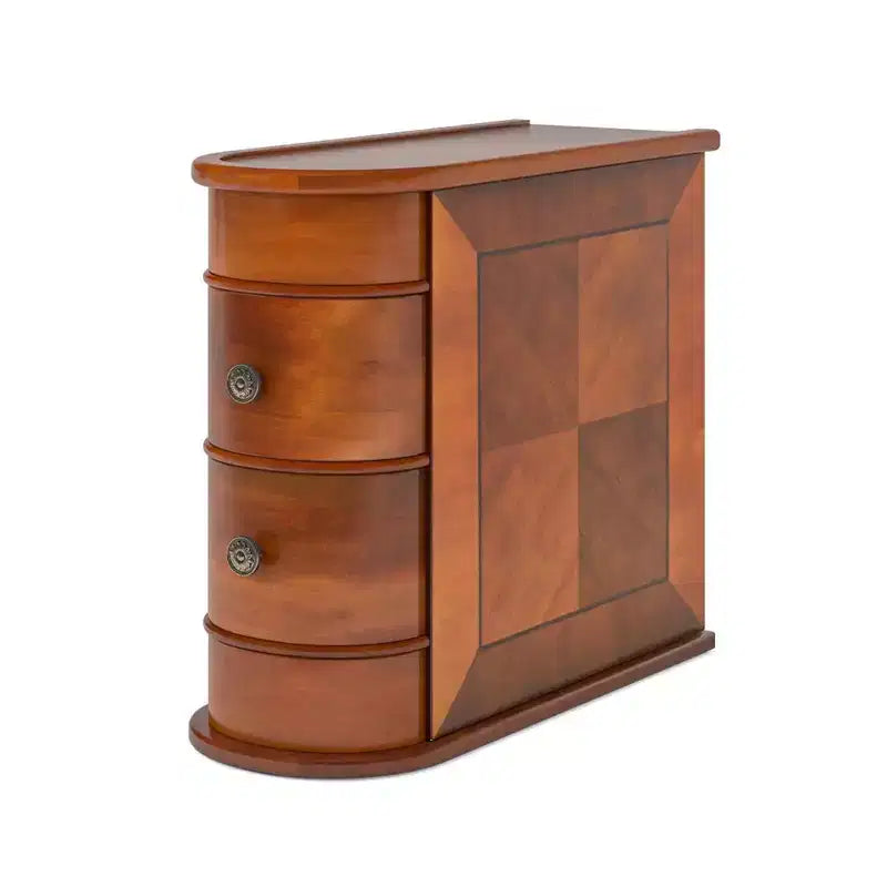 Table d'appoint haute en bois brun avec 2 tiroirs coulissants, simple