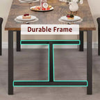 Table à manger extensible rectangulaire marron et noire pour 4 à 6 personnes
