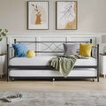 Acekool Twin Daybed, Metal Sofa Bed Frame with Steel Slats, Space-Saving Guest Bed for Bedroom
