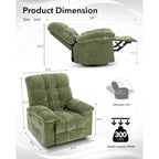 Fauteuil inclinable et pivotant/à bascule marron/vert/gris, fauteuil-planeur rembourré, 1 place