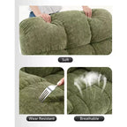 Fauteuil inclinable et pivotant/à bascule marron/vert/gris, fauteuil-planeur rembourré, 1 place