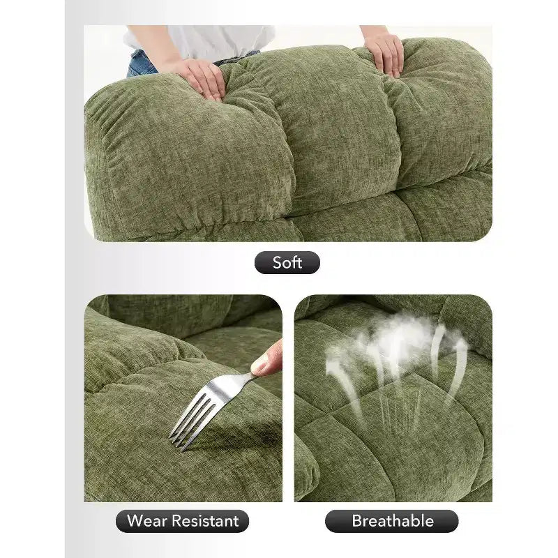 Fauteuil inclinable et pivotant/à bascule marron/vert/gris, fauteuil-planeur rembourré, 1 place