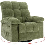 Fauteuil inclinable et pivotant/à bascule marron/vert/gris, fauteuil-planeur rembourré, 1 place