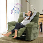 Fauteuil inclinable et pivotant/à bascule marron/vert/gris, fauteuil-planeur rembourré, 1 place