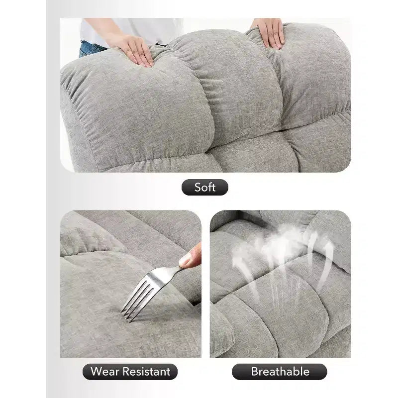 Fauteuil inclinable et pivotant/à bascule marron/vert/gris, fauteuil-planeur rembourré, 1 place