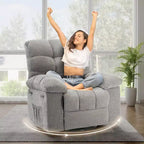 Fauteuil inclinable et pivotant/à bascule marron/vert/gris, fauteuil-planeur rembourré, 1 place