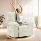 Fauteuil inclinable et pivotant/à bascule marron/vert/gris, fauteuil-planeur rembourré, 1 place